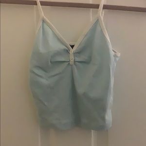 blue and white crop top , tank top